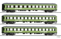 Tillig 01100 - TT - 3-tlg. Set Personenwagen Flixtrain, Ep. VI - Teil 1
